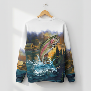 Rainbow Trout Fishing Sunset Strike All Over Print Shirt