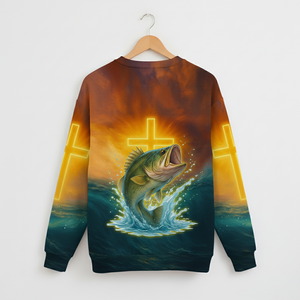 Bass Fishing Cross All Over Print Shirt