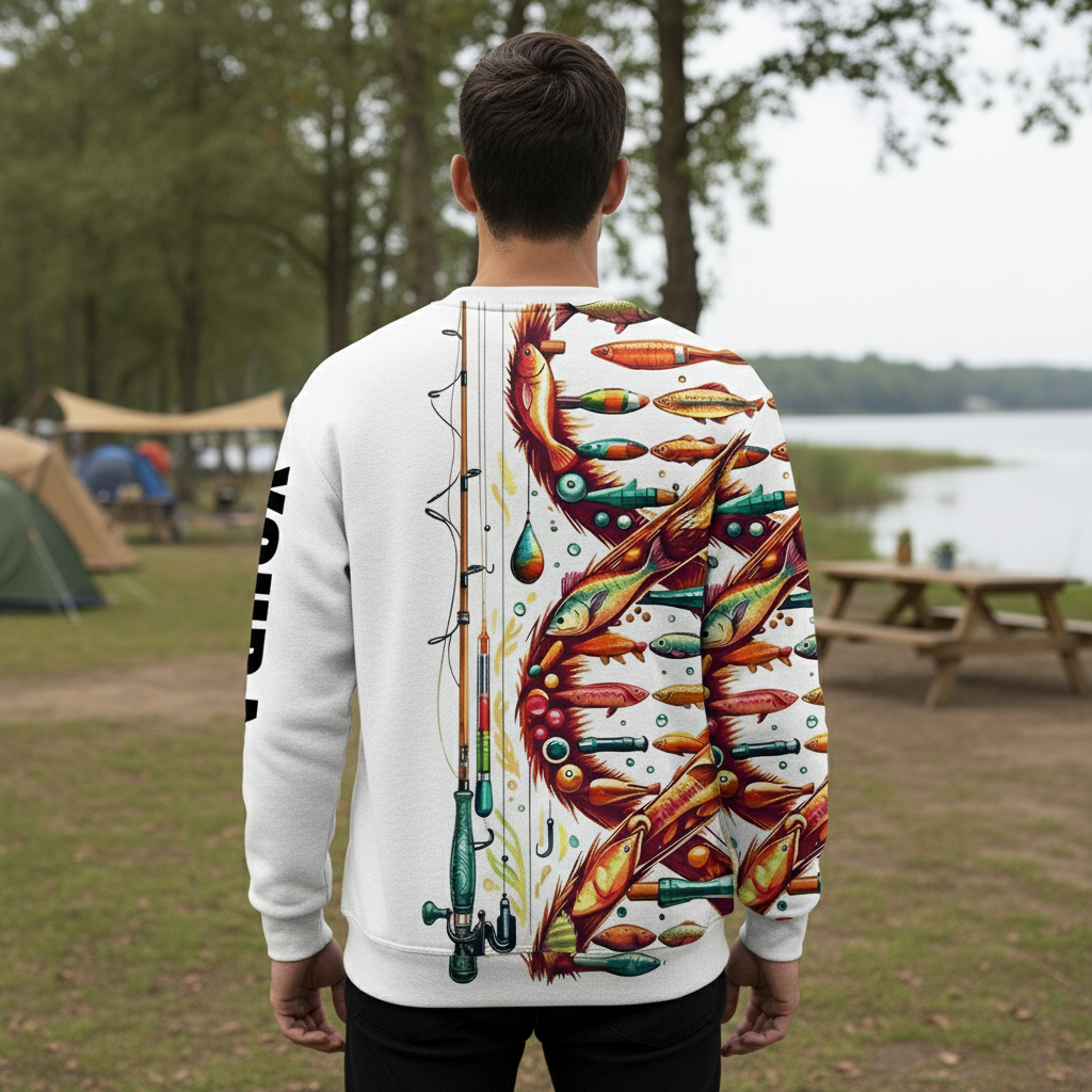 Custom Name Fishing DNA All Over Print Shirt