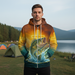 Bass Fishing Cross All Over Print Shirt