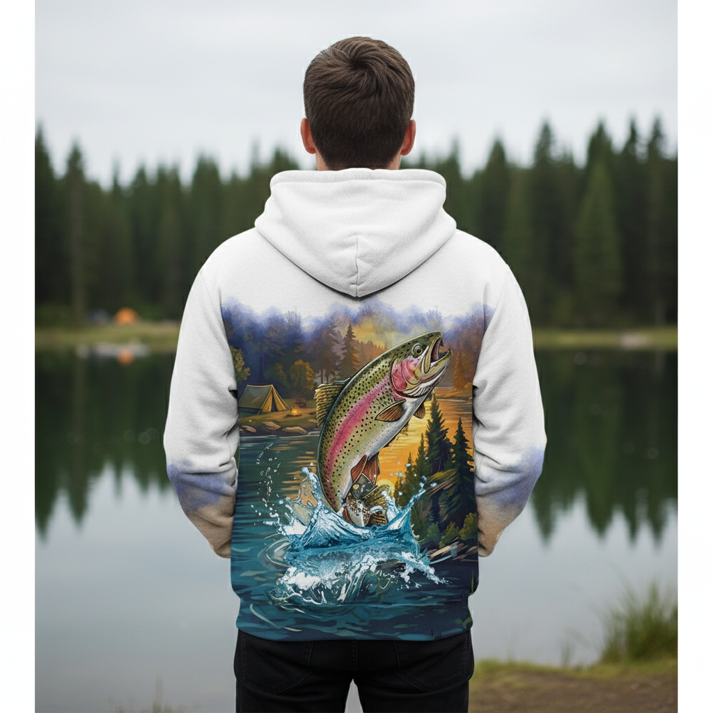 Rainbow Trout Fishing Sunset Strike All Over Print Shirt