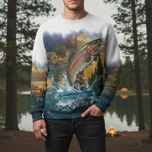 Rainbow Trout Fishing Sunset Strike All Over Print Shirt