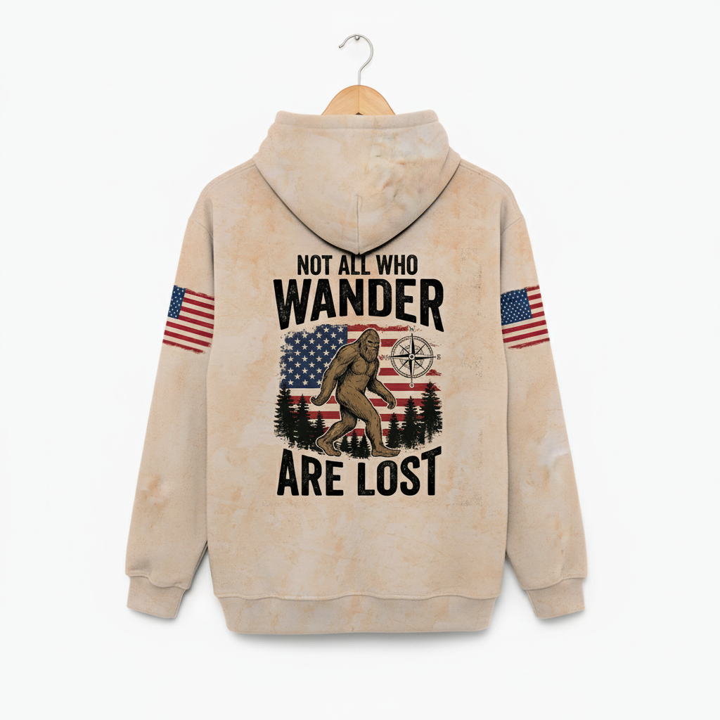 Vintage Bigfoot Not All Who Wander Are Lost All Over Print Shirt