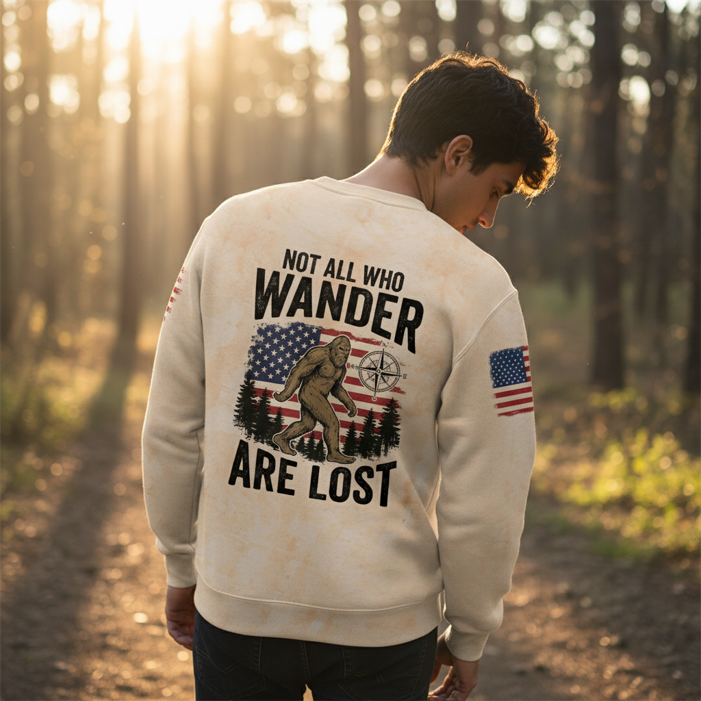 Vintage Bigfoot Not All Who Wander Are Lost All Over Print Shirt
