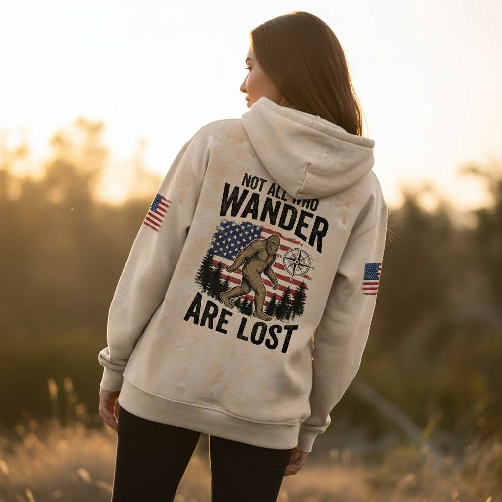 Vintage Bigfoot Not All Who Wander Are Lost All Over Print Shirt