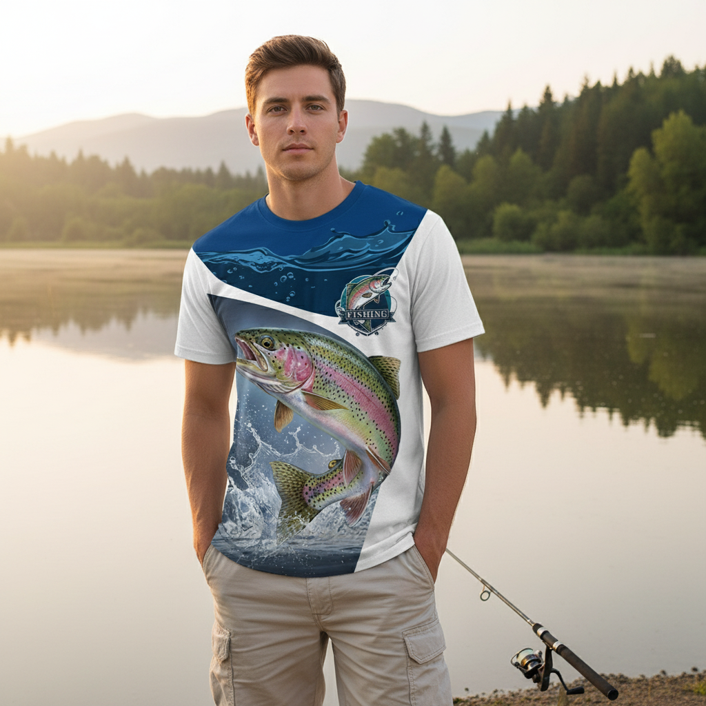 The River Strike Rainbow Trout Fishing All Over Print Shirt