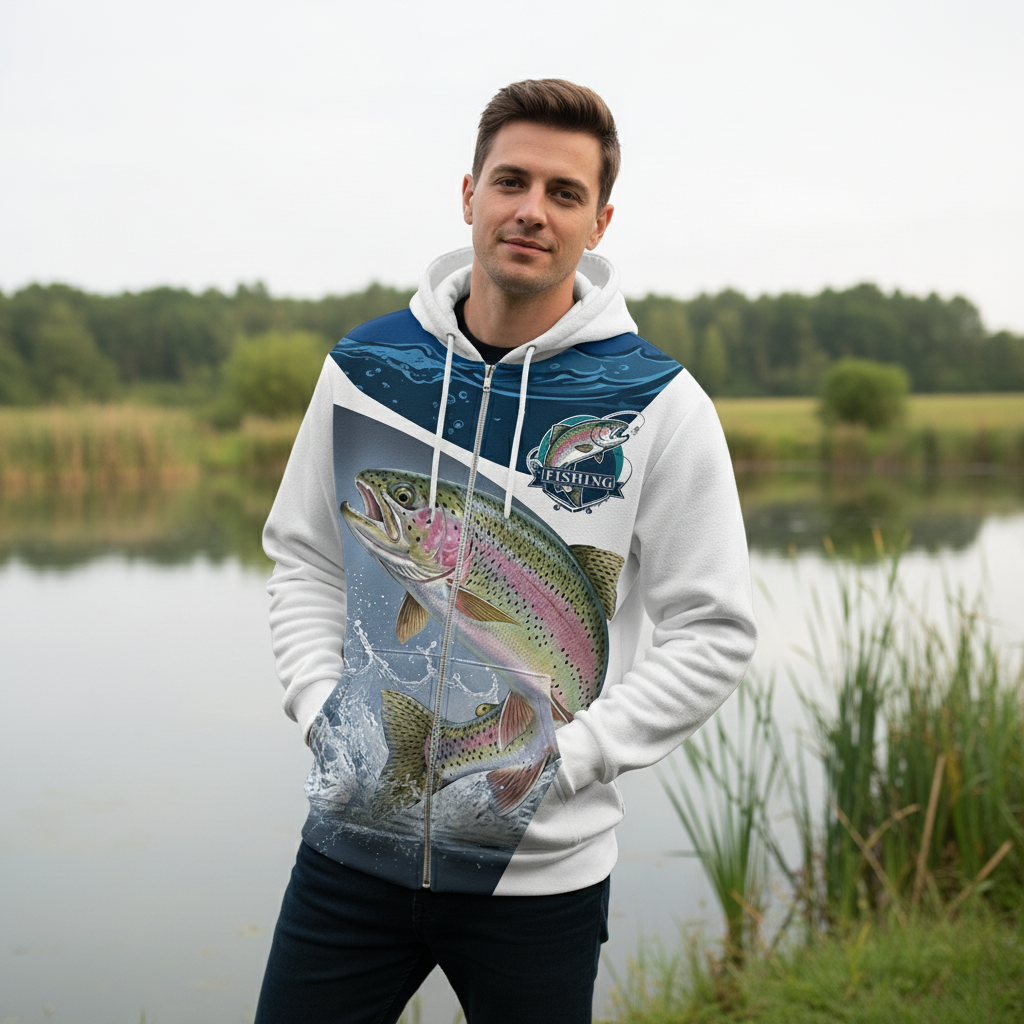 The River Strike Rainbow Trout Fishing All Over Print Shirt