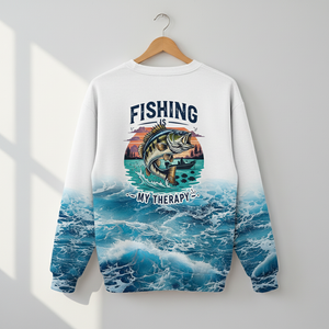 Ocean Splash Bass Fishing Is My Therapy All Over Print Shirt