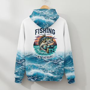 Ocean Splash Bass Fishing Is My Therapy All Over Print Shirt