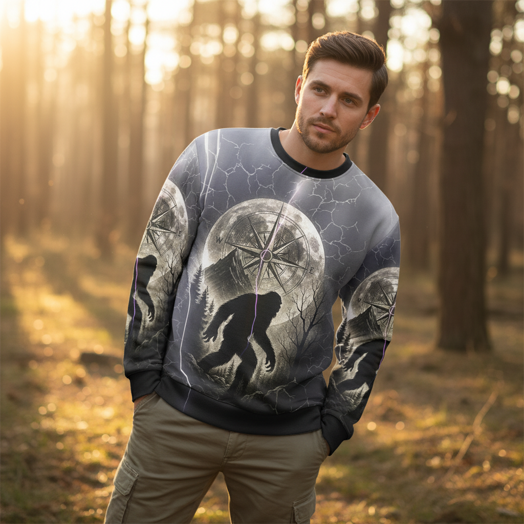 Vintage Bigfoot Not All Who Wander Are Lost Thunder All Over Print Shirt