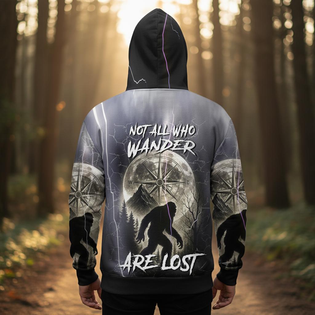 Vintage Bigfoot Not All Who Wander Are Lost Thunder All Over Print Shirt
