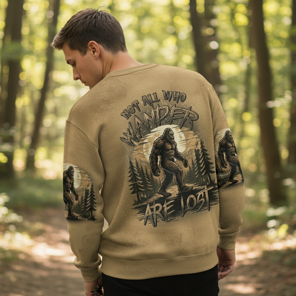 Vintage Sasquatch Not All Who Wander Are Lost All Over Print Shirt