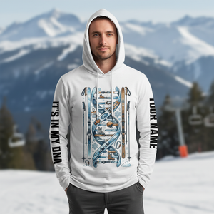 Custom Name Skiing It's In My DNA All Over Print Shirt