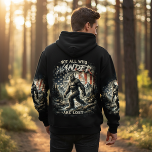Not All Who Wander Are Lost Bigfoot Hiking All Over Print Shirt