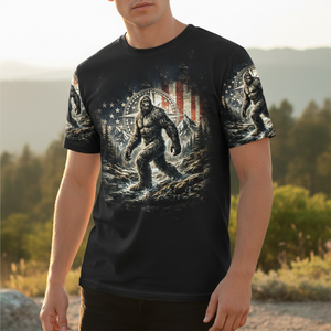 Not All Who Wander Are Lost Bigfoot Hiking All Over Print Shirt