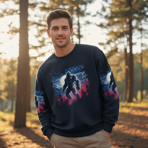 Strong Patriotic Bigfoot Not All Who Wander All Over Print Shirt