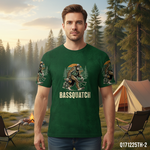 Bassquatch Bigfoot Fishing All Over Print Shirt