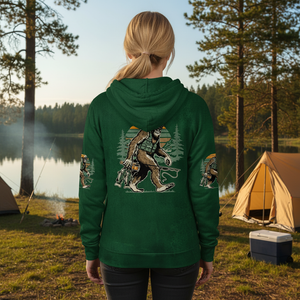 Bassquatch Bigfoot Fishing All Over Print Shirt
