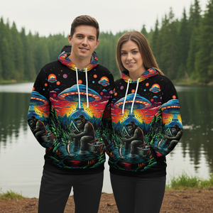 Bassquatch Bigfoot Fishing Forest All Over Print Shirt