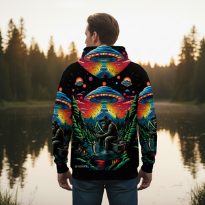 Bassquatch Bigfoot Fishing Forest All Over Print Shirt