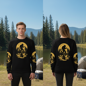 Bigfoot Fishing Forest Vintage  All Over Print Shirt