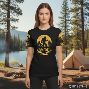 Bigfoot Fishing Forest Vintage  All Over Print Shirt
