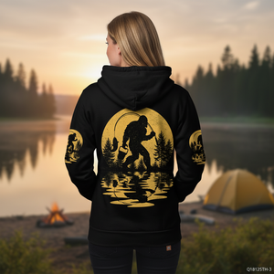 Bigfoot Fishing Forest Vintage  All Over Print Shirt