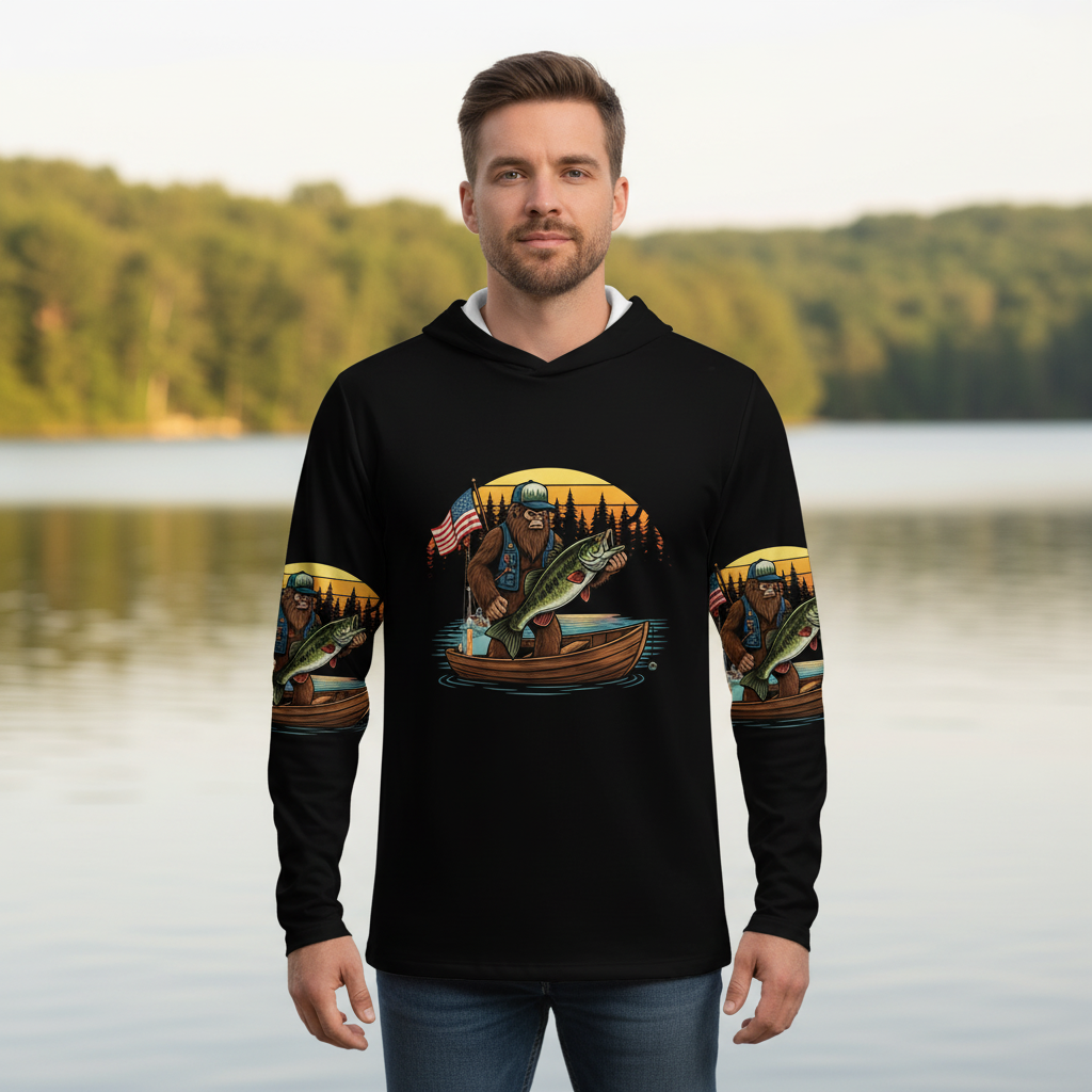Bassquatch Retro All Over Print Shirt