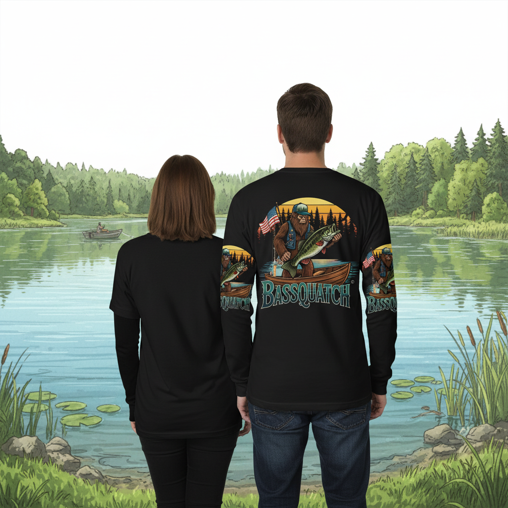 Bassquatch Retro All Over Print Shirt