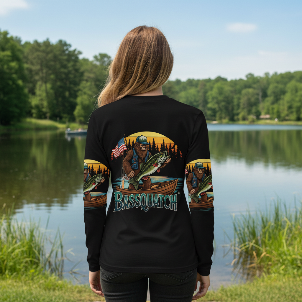Bassquatch Retro All Over Print Shirt