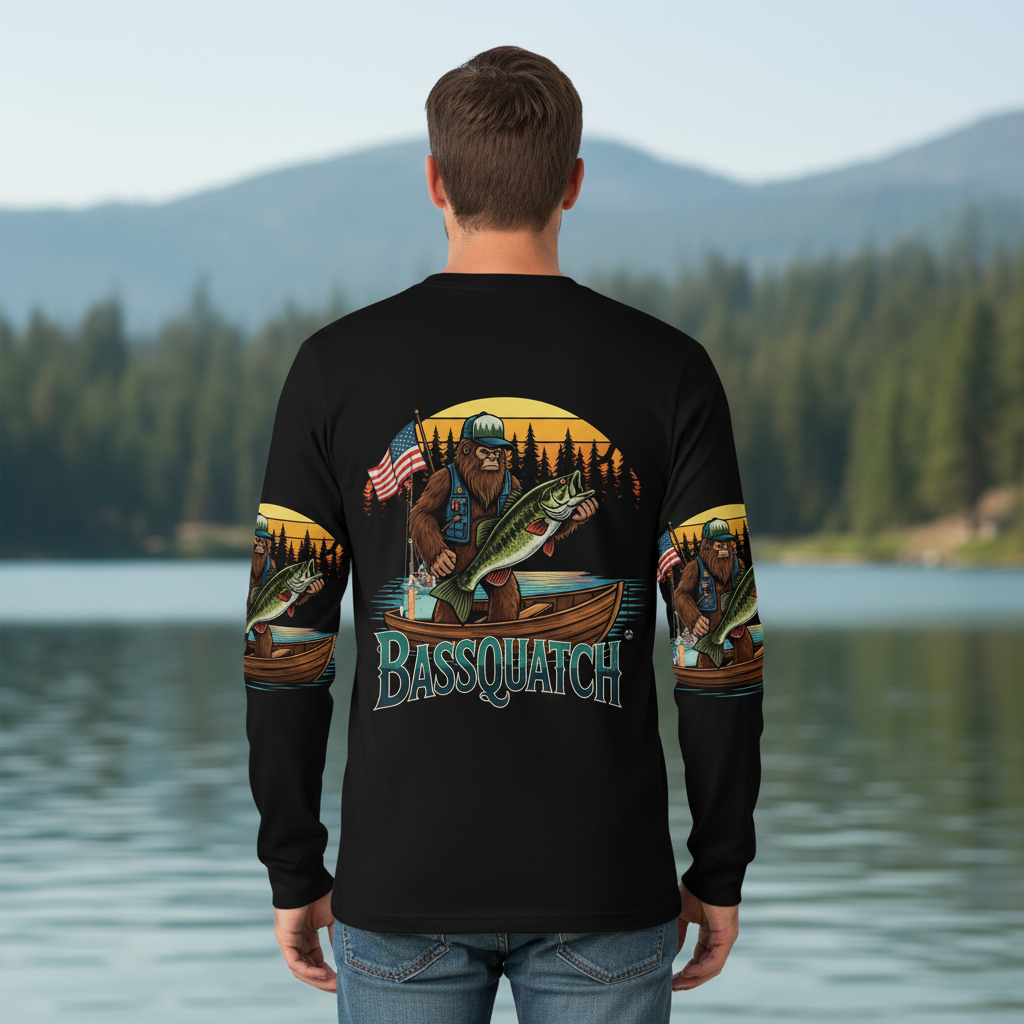 Bassquatch Retro All Over Print Shirt