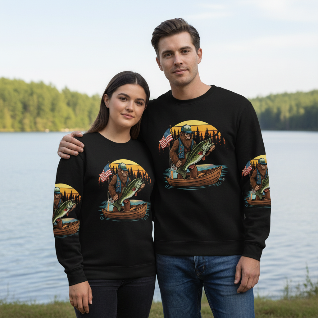 Bassquatch Retro All Over Print Shirt