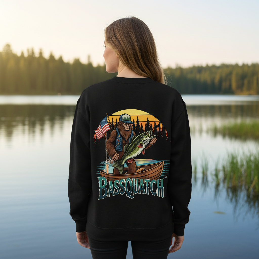 Bassquatch Retro All Over Print Shirt