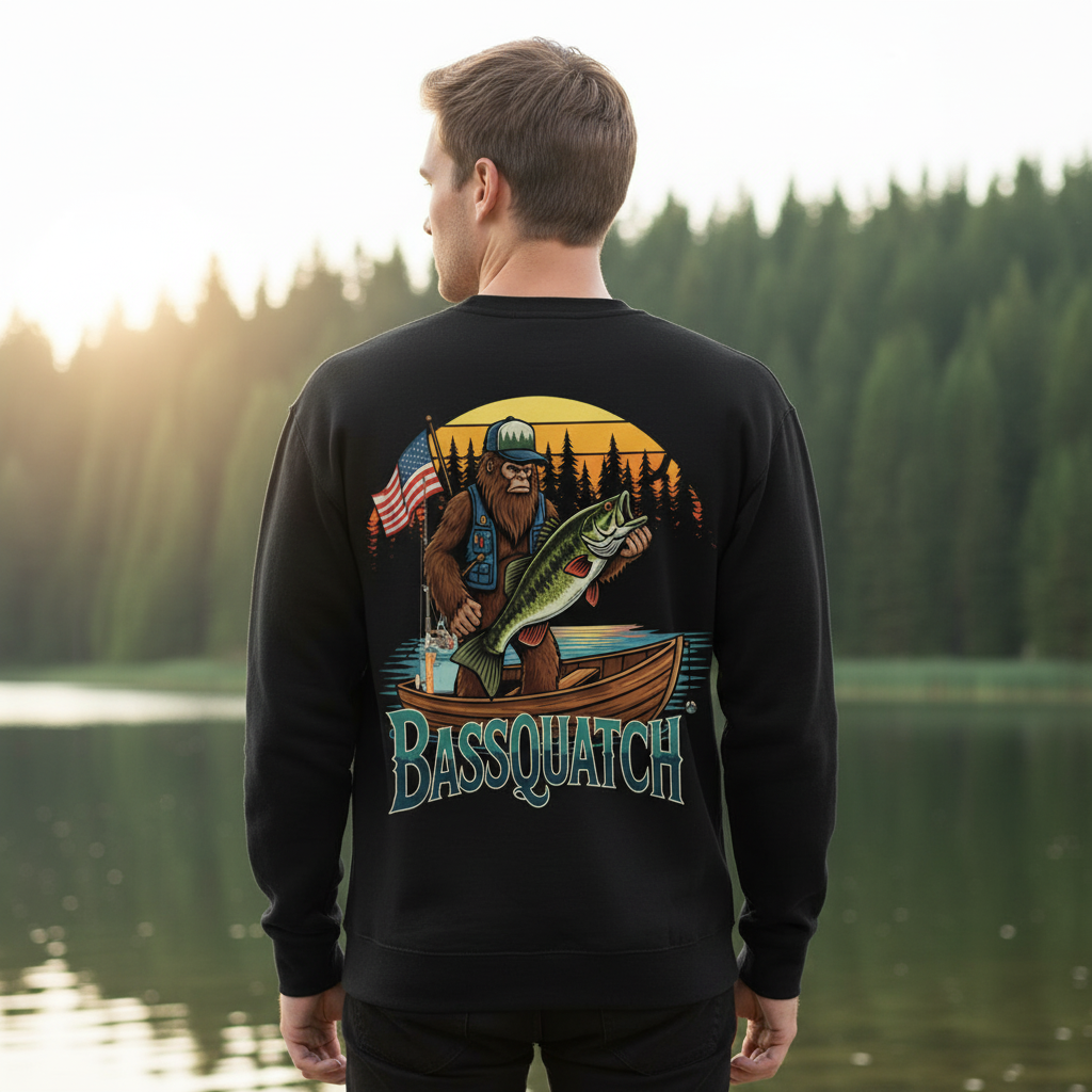 Bassquatch Retro All Over Print Shirt