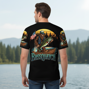 Bassquatch Retro All Over Print Shirt