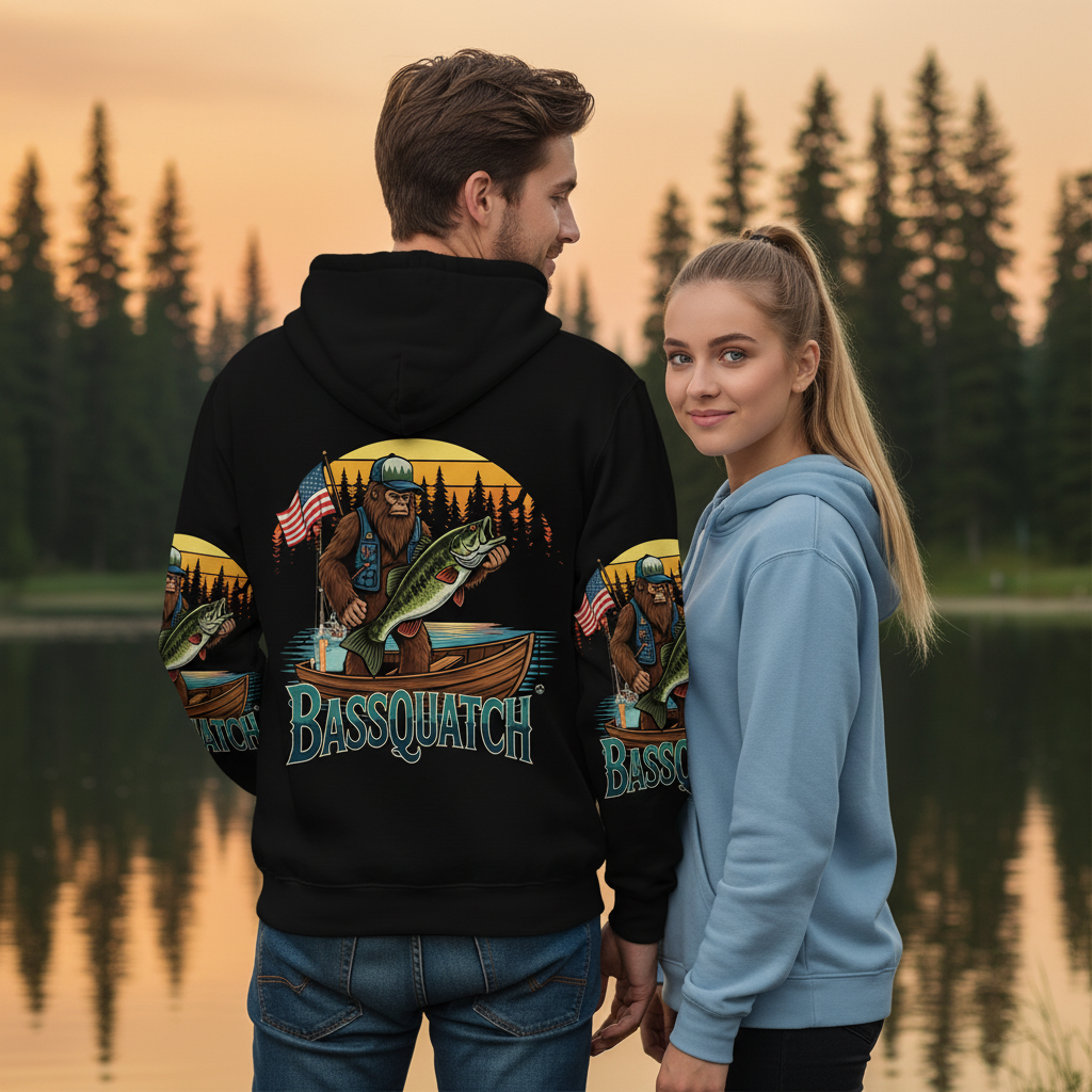 Bassquatch Retro All Over Print Shirt