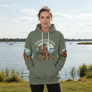 I'd Rather Be Fishing Bigfoot All Over Print Shirt