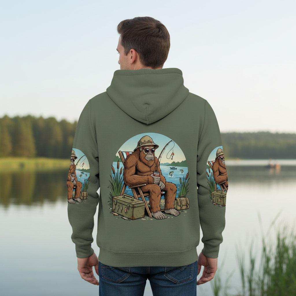 I'd Rather Be Fishing Bigfoot All Over Print Shirt