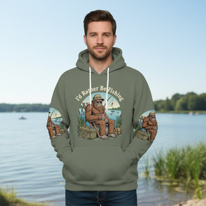 I'd Rather Be Fishing Bigfoot All Over Print Shirt