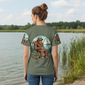I'd Rather Be Fishing Bigfoot All Over Print Shirt