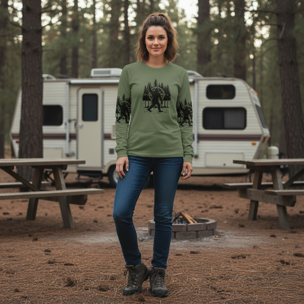 Not All Who Wander Are Lost Bigfoot Walking All Over Print Shirt