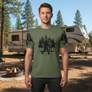 Not All Who Wander Are Lost Bigfoot Walking All Over Print Shirt