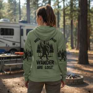 Not All Who Wander Are Lost Bigfoot Walking All Over Print Shirt