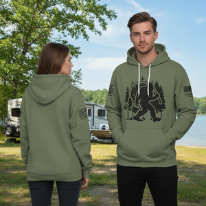 Forest Bigfoot Fishing All Over Print Shirt