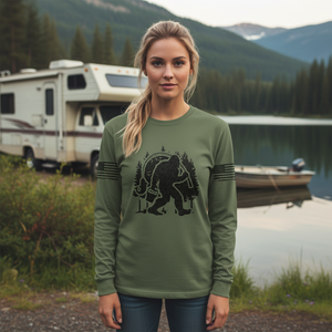 Forest Bigfoot Fishing All Over Print Shirt