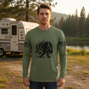 Forest Bigfoot Fishing All Over Print Shirt