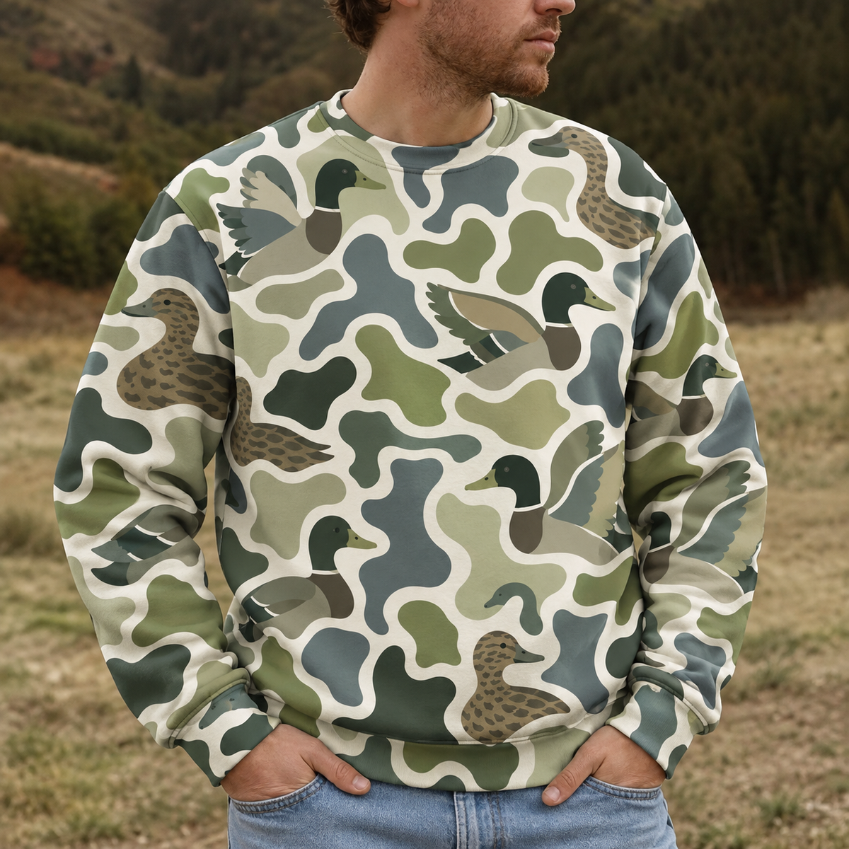 Mallard Ducks Camouflage Hunting Funny Pattern All Over Print