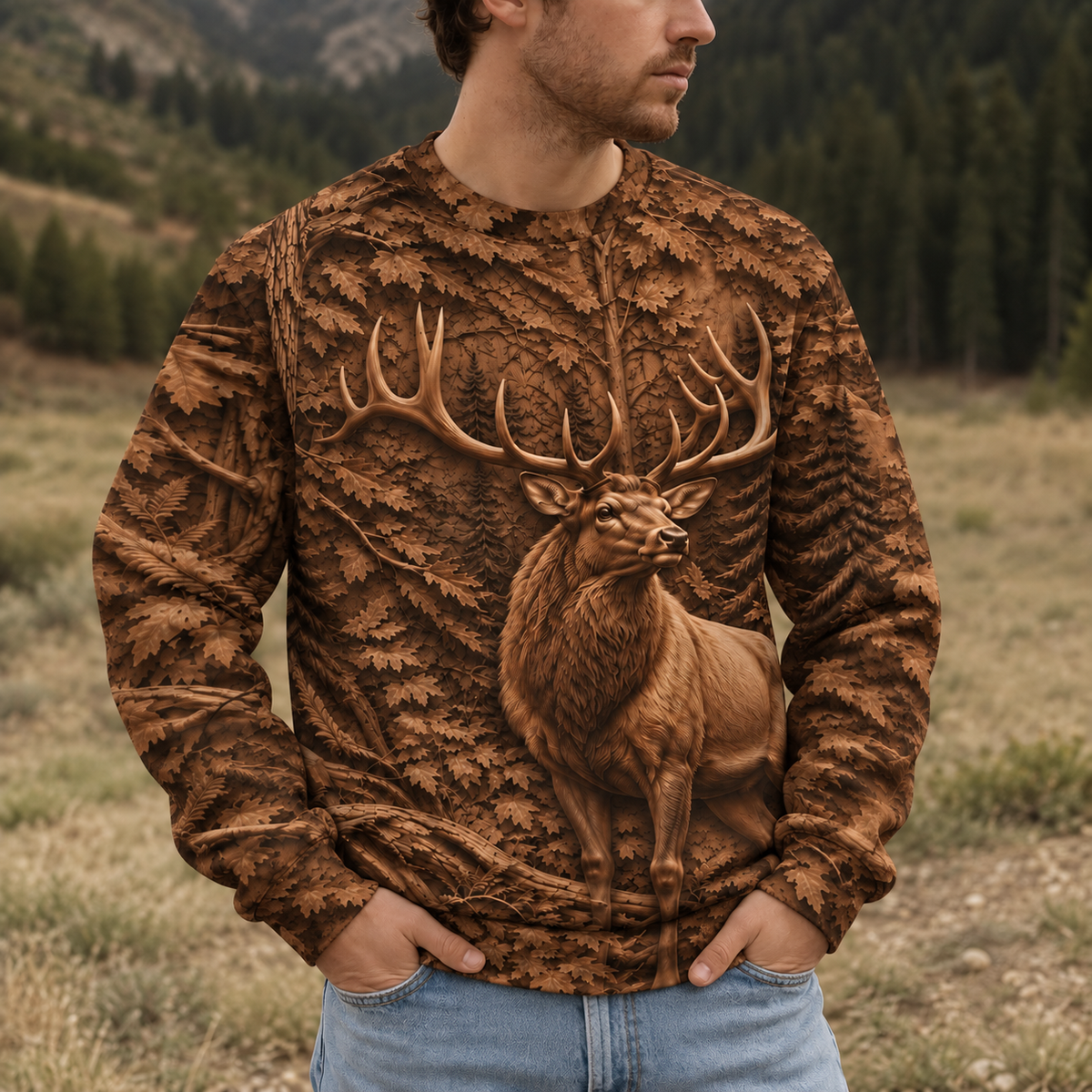 3D Deer Forest All Over Print
