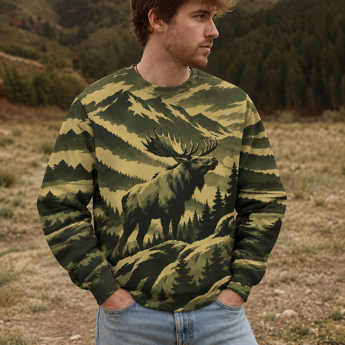 Moose Mountain Peaks Camo All Over Print