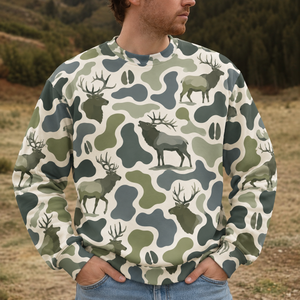 Elk Camouflage Hunting Funny Pattern All Over Print